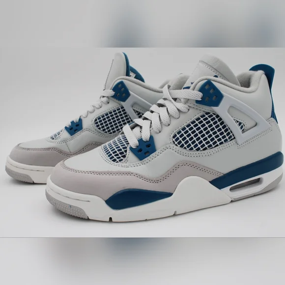 Air Jordan 4 Retro (GS) Off White/Military Blue 6.5Y - Picture 4 of 14